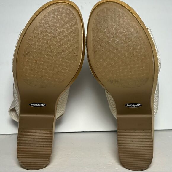 Dr. Scholls Womens Becca Wooden Platform Slingback Sandals in Tofu White 10M - Picture 7 of 10